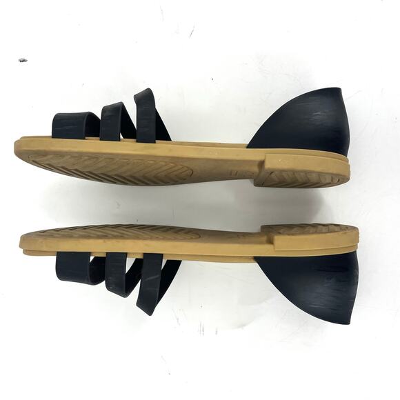 Crocs Rubber Slip-On Black Sandals 3-Bar Closed Back Waterproof Flats Size 8 - Picture 5 of 7